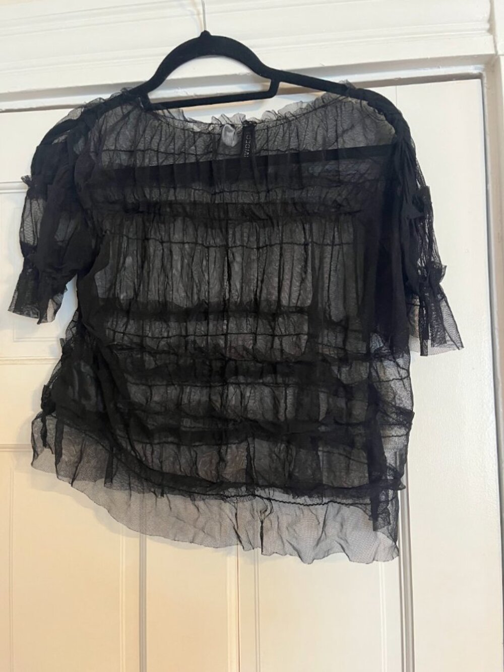 DIVIDED Black Sheer Ruffle Top - Picture 2 of 2